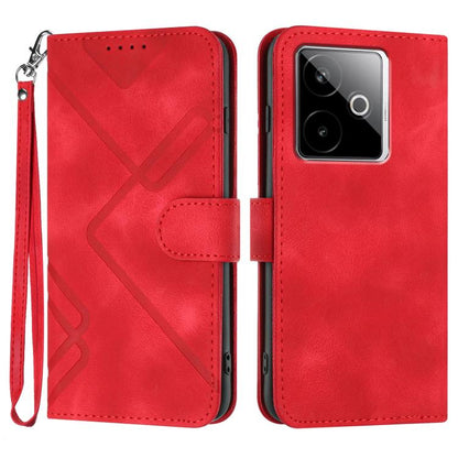 Line Pattern Skin Feel Leather Phone Case, For Realme 16T 5G, For Realme C100 4G, For Realme 15x 5G India / Realme C85 5G, For Realme P4 Pro 5G, For Realme P4 5G, For Realme 15T 5G, For Realme C71 India, For Realme 15 5G / Realme 15 Pro 5G             ...