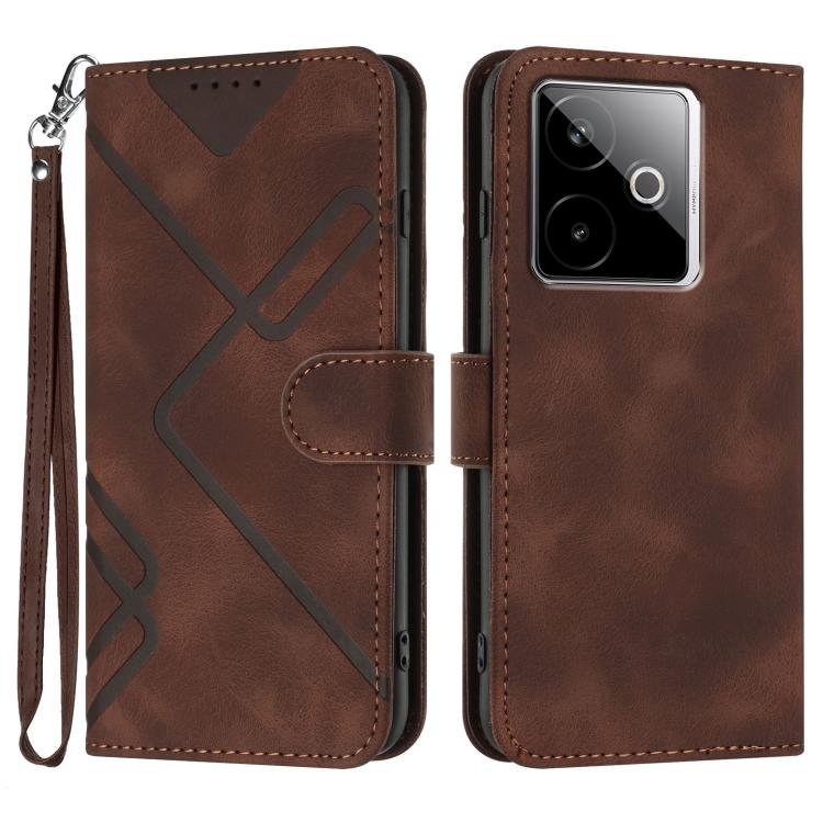 Line Pattern Skin Feel Leather Phone Case, For Realme 16T 5G, For Realme C100 4G, For Realme 15x 5G India / Realme C85 5G, For Realme P4 Pro 5G, For Realme P4 5G, For Realme 15T 5G, For Realme C71 India, For Realme 15 5G / Realme 15 Pro 5G             ...