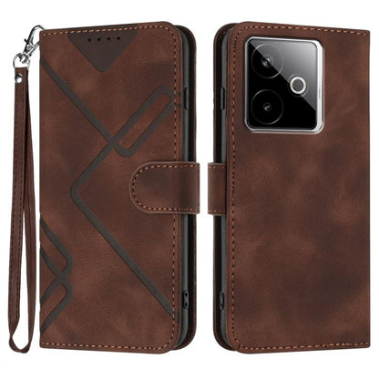 Line Pattern Skin Feel Leather Phone Case, For Realme 16T 5G, For Realme C100 4G, For Realme 15x 5G India / Realme C85 5G, For Realme P4 Pro 5G, For Realme P4 5G, For Realme 15T 5G, For Realme C71 India, For Realme 15 5G / Realme 15 Pro 5G             ...