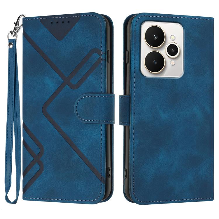 Line Pattern Skin Feel Leather Phone Case, For Realme 16T 5G, For Realme C100 4G, For Realme 15x 5G India / Realme C85 5G, For Realme P4 Pro 5G, For Realme P4 5G, For Realme 15T 5G, For Realme C71 India, For Realme 15 5G / Realme 15 Pro 5G             ...