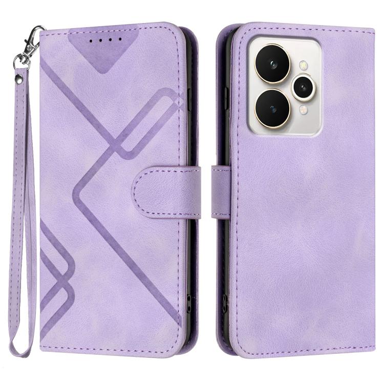 Line Pattern Skin Feel Leather Phone Case, For Realme 16T 5G, For Realme C100 4G, For Realme 15x 5G India / Realme C85 5G, For Realme P4 Pro 5G, For Realme P4 5G, For Realme 15T 5G, For Realme C71 India, For Realme 15 5G / Realme 15 Pro 5G             ...