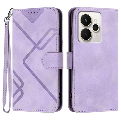 Line Pattern Skin Feel Leather Phone Case, For Realme 16T 5G, For Realme C100 4G, For Realme 15x 5G India / Realme C85 5G, For Realme P4 Pro 5G, For Realme P4 5G, For Realme 15T 5G, For Realme C71 India, For Realme 15 5G / Realme 15 Pro 5G             ...