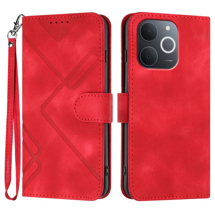 Line Pattern Skin Feel Leather Phone Case, For Realme 16T 5G, For Realme C100 4G, For Realme 15x 5G India / Realme C85 5G, For Realme P4 Pro 5G, For Realme P4 5G, For Realme 15T 5G, For Realme C71 India, For Realme 15 5G / Realme 15 Pro 5G             ...