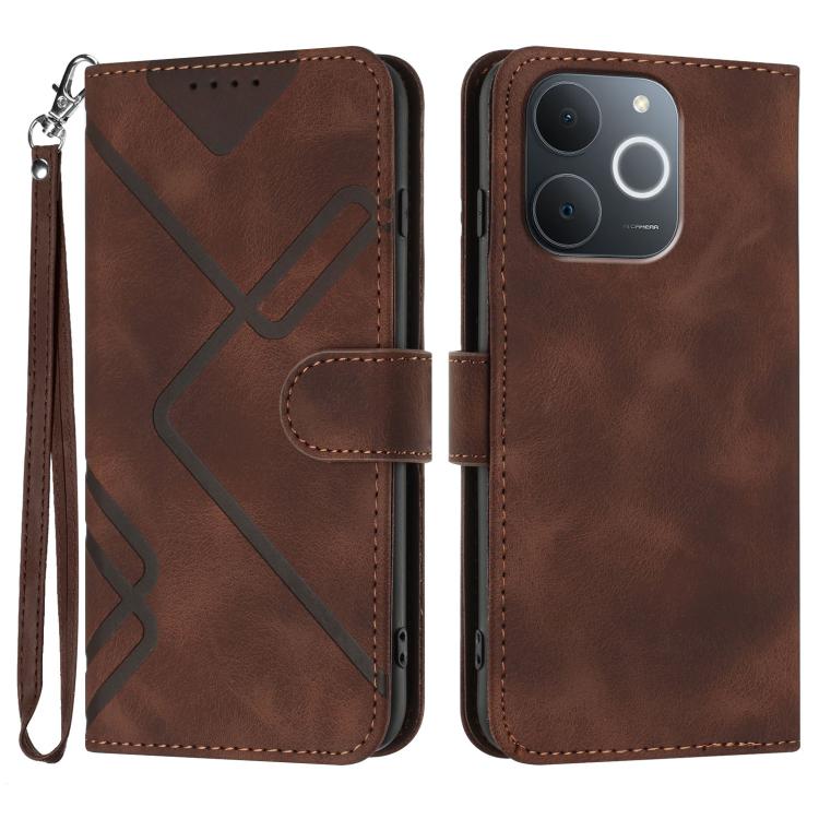 Line Pattern Skin Feel Leather Phone Case, For Realme 16T 5G, For Realme C100 4G, For Realme 15x 5G India / Realme C85 5G, For Realme P4 Pro 5G, For Realme P4 5G, For Realme 15T 5G, For Realme C71 India, For Realme 15 5G / Realme 15 Pro 5G             ...