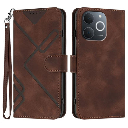 Line Pattern Skin Feel Leather Phone Case, For Realme 16T 5G, For Realme C100 4G, For Realme 15x 5G India / Realme C85 5G, For Realme P4 Pro 5G, For Realme P4 5G, For Realme 15T 5G, For Realme C71 India, For Realme 15 5G / Realme 15 Pro 5G             ...