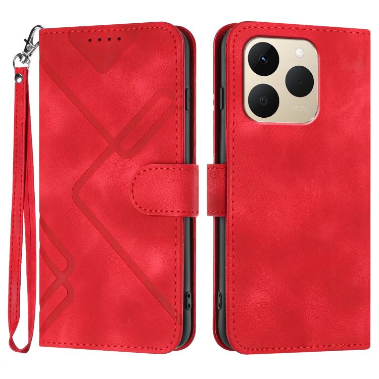 Line Pattern Skin Feel Leather Phone Case, For Realme 16T 5G, For Realme C100 4G, For Realme 15x 5G India / Realme C85 5G, For Realme P4 Pro 5G, For Realme P4 5G, For Realme 15T 5G, For Realme C71 India, For Realme 15 5G / Realme 15 Pro 5G             ...