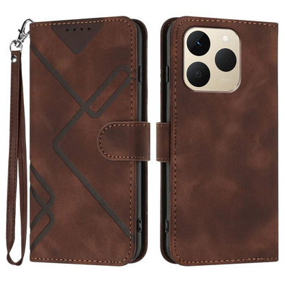 Line Pattern Skin Feel Leather Phone Case, For Realme 16T 5G, For Realme C100 4G, For Realme 15x 5G India / Realme C85 5G, For Realme P4 Pro 5G, For Realme P4 5G, For Realme 15T 5G, For Realme C71 India, For Realme 15 5G / Realme 15 Pro 5G             ...