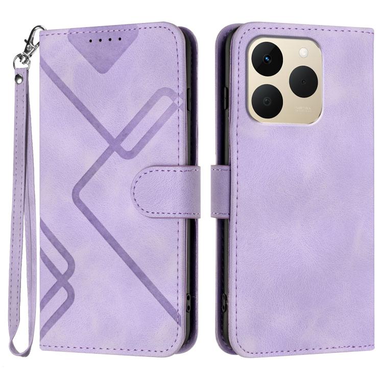 Line Pattern Skin Feel Leather Phone Case, For Realme 16T 5G, For Realme C100 4G, For Realme 15x 5G India / Realme C85 5G, For Realme P4 Pro 5G, For Realme P4 5G, For Realme 15T 5G, For Realme C71 India, For Realme 15 5G / Realme 15 Pro 5G             ...