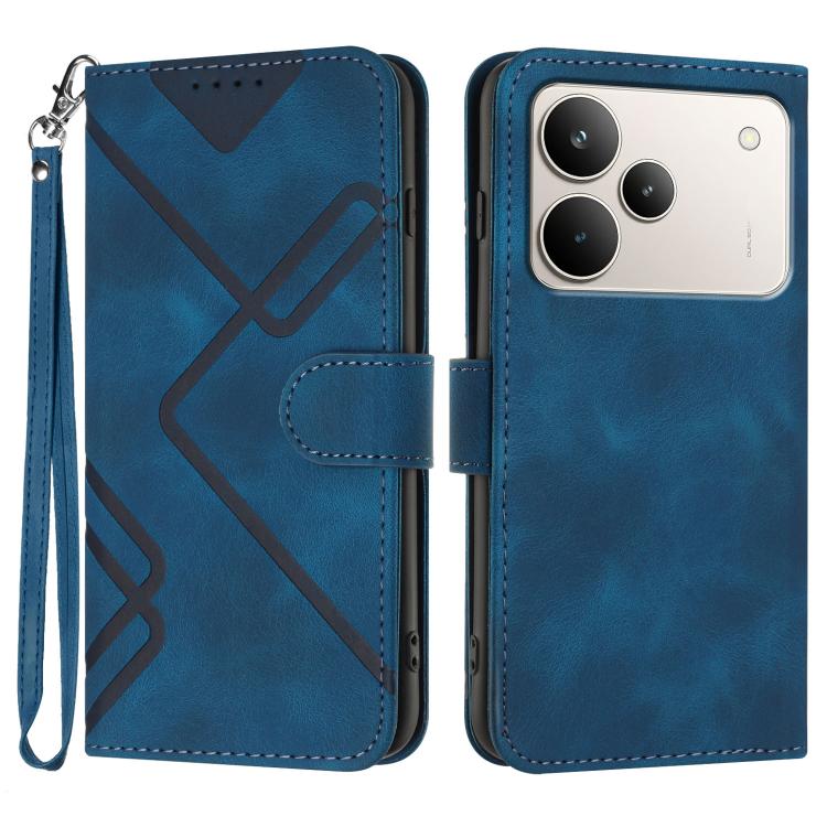 Line Pattern Skin Feel Leather Phone Case, For Realme 16T 5G, For Realme C100 4G, For Realme 15x 5G India / Realme C85 5G, For Realme P4 Pro 5G, For Realme P4 5G, For Realme 15T 5G, For Realme C71 India, For Realme 15 5G / Realme 15 Pro 5G             ...
