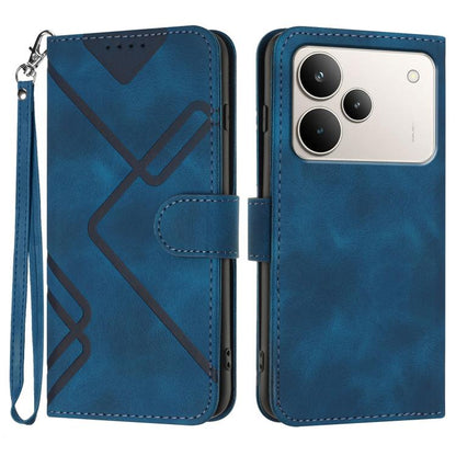 Line Pattern Skin Feel Leather Phone Case, For Realme 16T 5G, For Realme C100 4G, For Realme 15x 5G India / Realme C85 5G, For Realme P4 Pro 5G, For Realme P4 5G, For Realme 15T 5G, For Realme C71 India, For Realme 15 5G / Realme 15 Pro 5G             ...