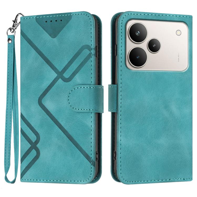 Line Pattern Skin Feel Leather Phone Case, For Realme 16T 5G, For Realme C100 4G, For Realme 15x 5G India / Realme C85 5G, For Realme P4 Pro 5G, For Realme P4 5G, For Realme 15T 5G, For Realme C71 India, For Realme 15 5G / Realme 15 Pro 5G             ...