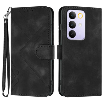 Line Pattern Skin Feel Leather Phone Case, For Realme 16T 5G, For Realme C100 4G, For Realme 15x 5G India / Realme C85 5G, For Realme P4 Pro 5G, For Realme P4 5G, For Realme 15T 5G, For Realme C71 India, For Realme 15 5G / Realme 15 Pro 5G             ...