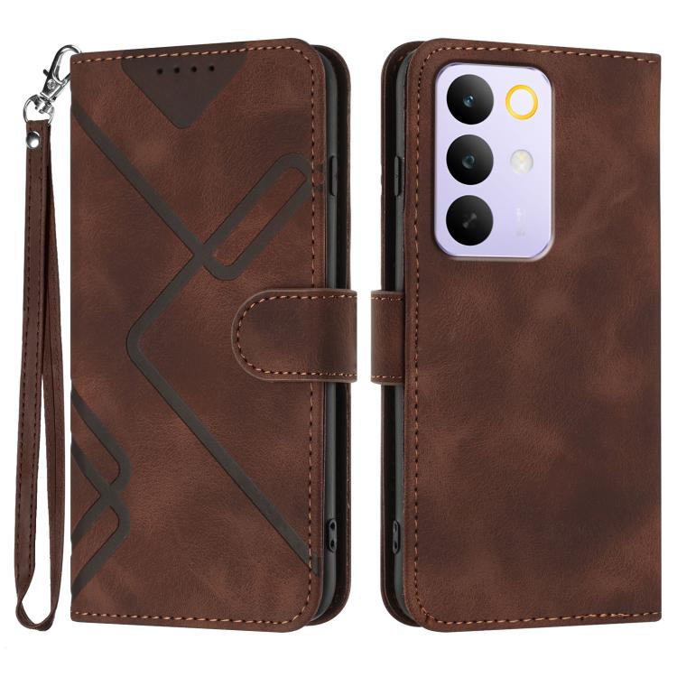 Line Pattern Skin Feel Leather Phone Case, For Realme 16T 5G, For Realme C100 4G, For Realme 15x 5G India / Realme C85 5G, For Realme P4 Pro 5G, For Realme P4 5G, For Realme 15T 5G, For Realme C71 India, For Realme 15 5G / Realme 15 Pro 5G             ...