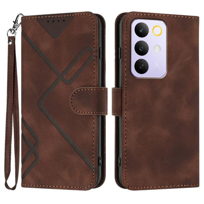 Line Pattern Skin Feel Leather Phone Case, For Realme 16T 5G, For Realme C100 4G, For Realme 15x 5G India / Realme C85 5G, For Realme P4 Pro 5G, For Realme P4 5G, For Realme 15T 5G, For Realme C71 India, For Realme 15 5G / Realme 15 Pro 5G             ...