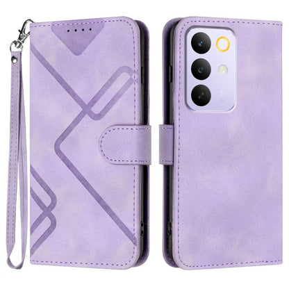Line Pattern Skin Feel Leather Phone Case, For Realme 16T 5G, For Realme C100 4G, For Realme 15x 5G India / Realme C85 5G, For Realme P4 Pro 5G, For Realme P4 5G, For Realme 15T 5G, For Realme C71 India, For Realme 15 5G / Realme 15 Pro 5G             ...