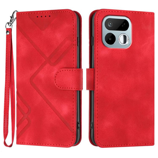 Line Pattern Skin Feel Leather Phone Case, For Realme 16T 5G, For Realme C100 4G, For Realme 15x 5G India / Realme C85 5G, For Realme P4 Pro 5G, For Realme P4 5G, For Realme 15T 5G, For Realme C71 India, For Realme 15 5G / Realme 15 Pro 5G             ...