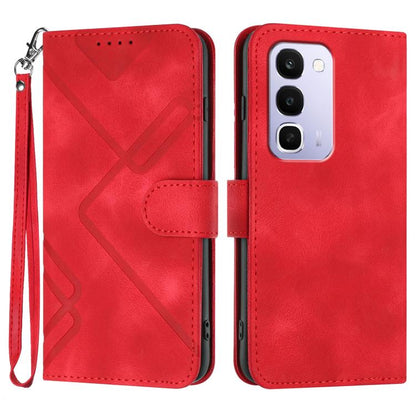 Line Pattern Skin Feel Leather Phone Case, For Realme 16T 5G, For Realme C100 4G, For Realme 15x 5G India / Realme C85 5G, For Realme P4 Pro 5G, For Realme P4 5G, For Realme 15T 5G, For Realme C71 India, For Realme 15 5G / Realme 15 Pro 5G             ...