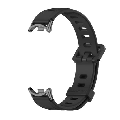 Mijobs Flat Hole Breathable Silicone Watch Band, For Xiaomi Smart Band 11 / 10 / 9 / 8