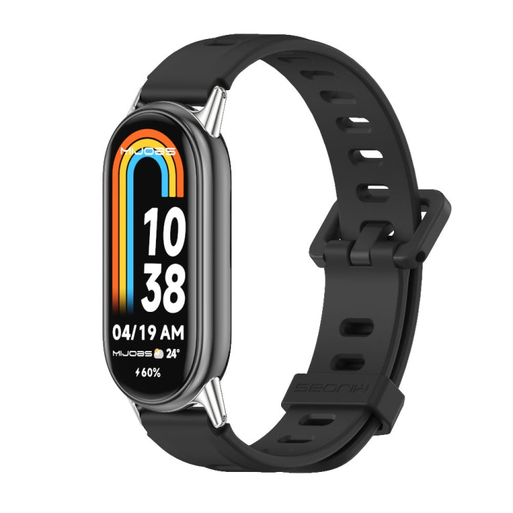 Mijobs Flat Hole Breathable Silicone Watch Band, For Xiaomi Smart Band 11 / 10 / 9 / 8