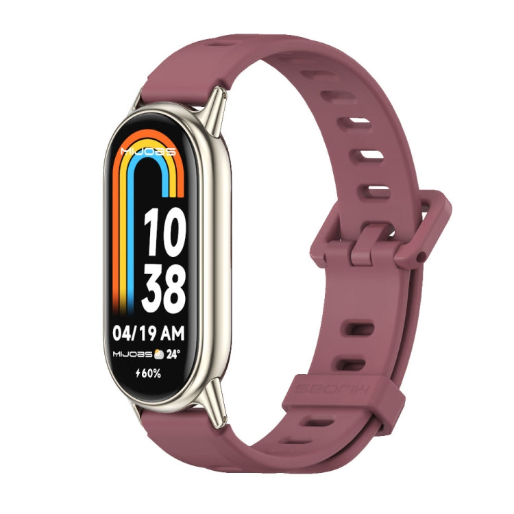 Mijobs Flat Hole Breathable Silicone Watch Band, For Xiaomi Smart Band 11 / 10 / 9 / 8