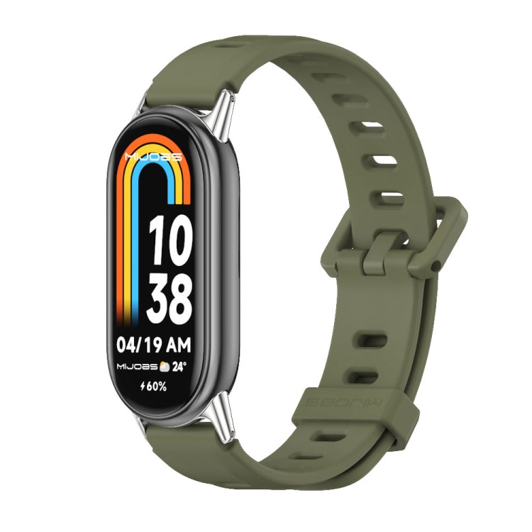 Mijobs Flat Hole Breathable Silicone Watch Band, For Xiaomi Smart Band 11 / 10 / 9 / 8