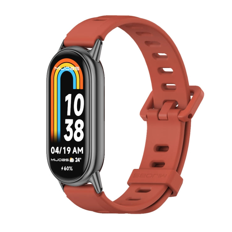 Mijobs Flat Hole Breathable Silicone Watch Band, For Xiaomi Smart Band 11 / 10 / 9 / 8