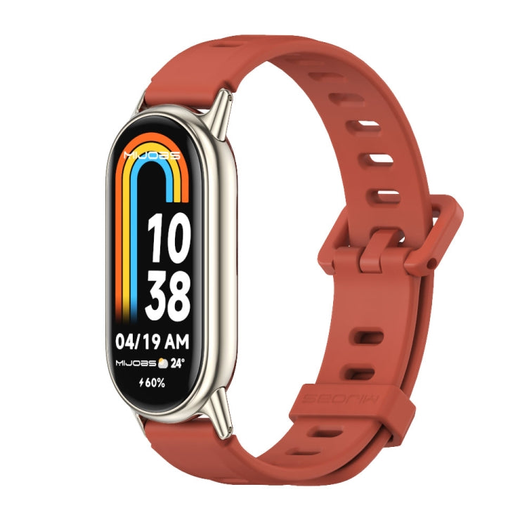 Mijobs Flat Hole Breathable Silicone Watch Band, For Xiaomi Smart Band 11 / 10 / 9 / 8