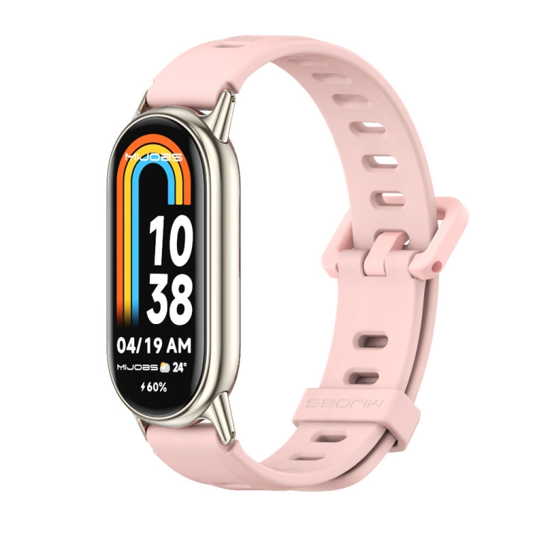 Mijobs Flat Hole Breathable Silicone Watch Band, For Xiaomi Smart Band 11 / 10 / 9 / 8