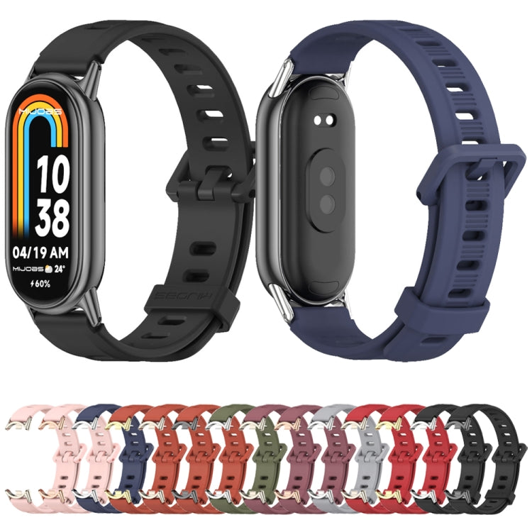 Mijobs Flat Hole Breathable Silicone Watch Band, For Xiaomi Smart Band 11 / 10 / 9 / 8
