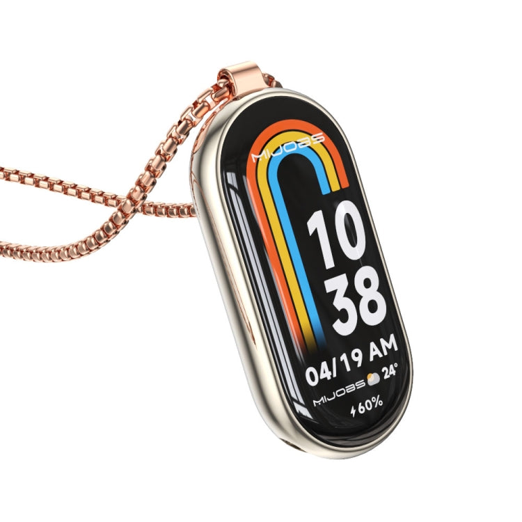 Mijobs Metal Pendant Stainless Steel Watch Necklace, For Xiaomi Smart Band 11 / 10 / 9 / 8