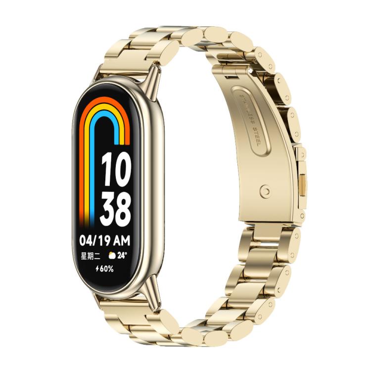 Mijobs Three Bead Stainless Steel Watch Band, For Xiaomi Smart Band 11 / 10 / 9 / 8