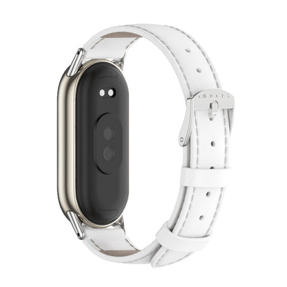 Mijobs Genuine Leather Watch Band, For Xiaomi Smart Band 11 / 10 / 9 / 8