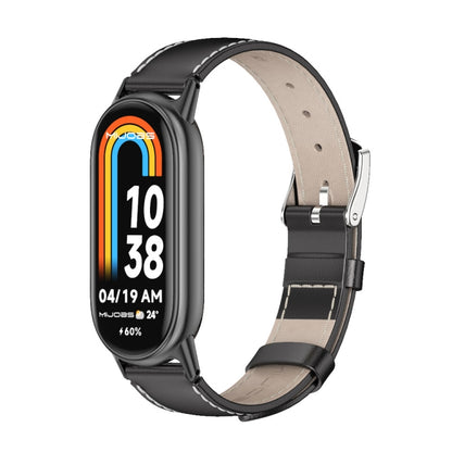 Mijobs Genuine Leather Watch Band, For Xiaomi Smart Band 11 / 10 / 9 / 8