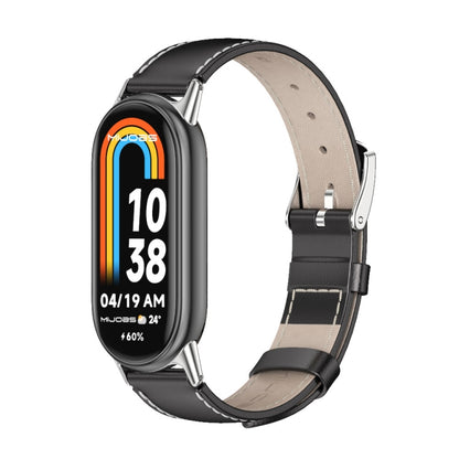 Mijobs Genuine Leather Watch Band, For Xiaomi Smart Band 11 / 10 / 9 / 8