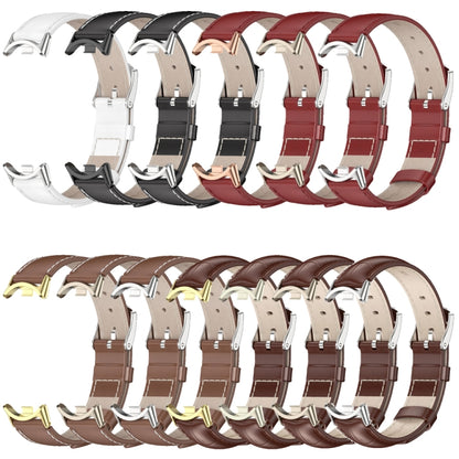 Mijobs Genuine Leather Watch Band, For Xiaomi Smart Band 11 / 10 / 9 / 8