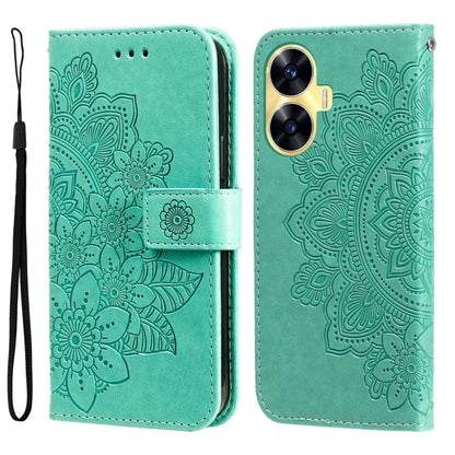 Seven-petal Flowers Embossing Leather Phone Case, For Realme C67 4G Global, For Realme C67 / 11 5G Taiwan Version, For Realme 11 4G Global, For Realme C53 / Narzo N53, For Realme 11, For Realme 11 Pro / 11 Pro+, For Realme C65 4G                       ...