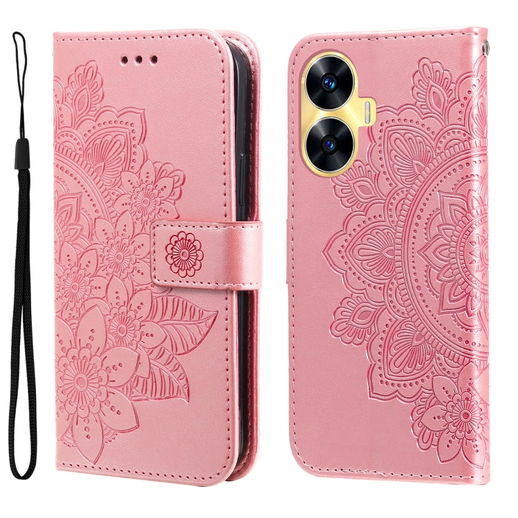 Seven-petal Flowers Embossing Leather Phone Case, For Realme C67 4G Global, For Realme C67 / 11 5G Taiwan Version, For Realme 11 4G Global, For Realme C53 / Narzo N53, For Realme 11, For Realme 11 Pro / 11 Pro+, For Realme C65 4G                       ...
