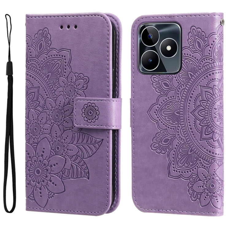 Seven-petal Flowers Embossing Leather Phone Case, For Realme C67 4G Global, For Realme C67 / 11 5G Taiwan Version, For Realme 11 4G Global, For Realme C53 / Narzo N53, For Realme 11, For Realme 11 Pro / 11 Pro+, For Realme C65 4G                       ...