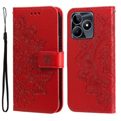 Seven-petal Flowers Embossing Leather Phone Case, For Realme C67 4G Global, For Realme C67 / 11 5G Taiwan Version, For Realme 11 4G Global, For Realme C53 / Narzo N53, For Realme 11, For Realme 11 Pro / 11 Pro+, For Realme C65 4G                       ...