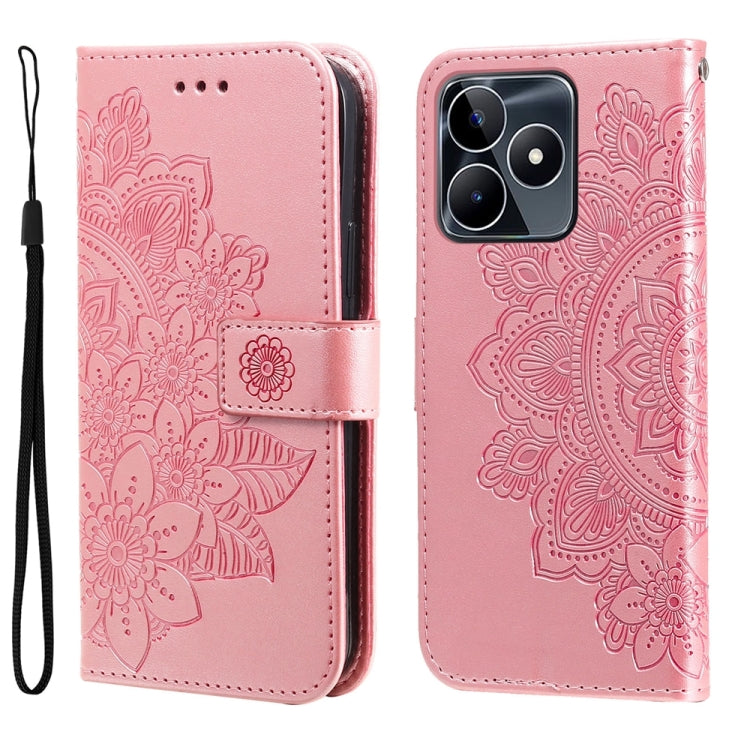 Seven-petal Flowers Embossing Leather Phone Case, For Realme C67 4G Global, For Realme C67 / 11 5G Taiwan Version, For Realme 11 4G Global, For Realme C53 / Narzo N53, For Realme 11, For Realme 11 Pro / 11 Pro+, For Realme C65 4G                       ...