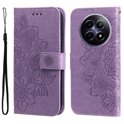 Seven-petal Flowers Embossing Leather Phone Case, For Realme 16 Pro+ 5G, For Realme 16 Pro 5G, For Realme 15x 5G India / Realme C85 5G, For Realme C85 Pro 4G, For Realme 15T 5G, For Realme Narzo 80 Lite 4G / C71 India, For Realme 15 5G / Realme 15 Pro ...