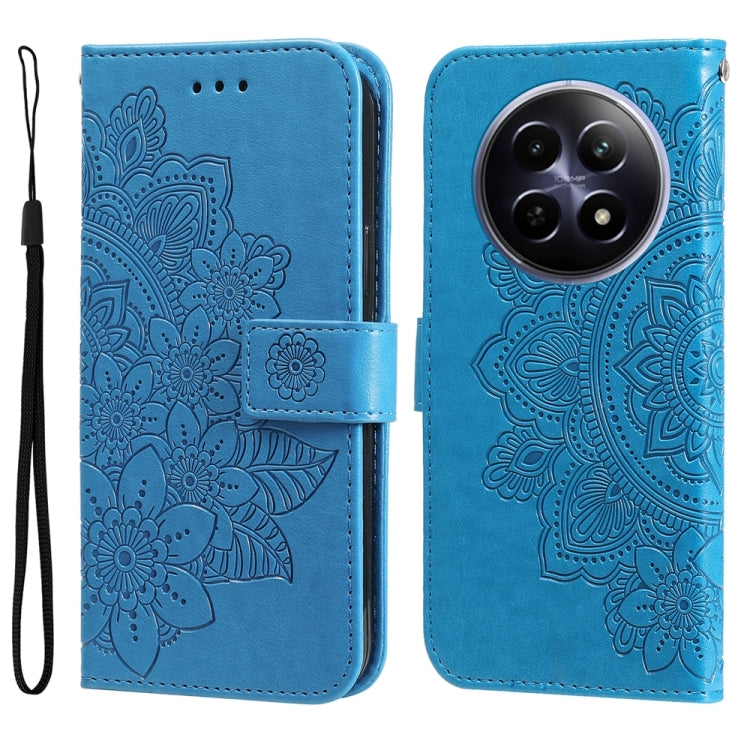 Seven-petal Flowers Embossing Leather Phone Case, For Realme 16 Pro+ 5G, For Realme 16 Pro 5G, For Realme 15x 5G India / Realme C85 5G, For Realme C85 Pro 4G, For Realme 15T 5G, For Realme Narzo 80 Lite 4G / C71 India, For Realme 15 5G / Realme 15 Pro ...