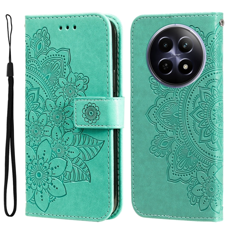 Seven-petal Flowers Embossing Leather Phone Case, For Realme 16 Pro+ 5G, For Realme 16 Pro 5G, For Realme 15x 5G India / Realme C85 5G, For Realme C85 Pro 4G, For Realme 15T 5G, For Realme Narzo 80 Lite 4G / C71 India, For Realme 15 5G / Realme 15 Pro ...