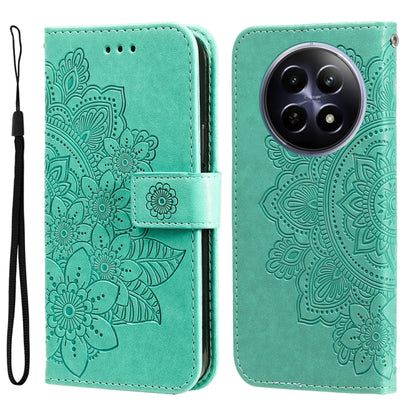 Seven-petal Flowers Embossing Leather Phone Case, For Realme 16 Pro+ 5G, For Realme 16 Pro 5G, For Realme 15x 5G India / Realme C85 5G, For Realme C85 Pro 4G, For Realme 15T 5G, For Realme Narzo 80 Lite 4G / C71 India, For Realme 15 5G / Realme 15 Pro ...