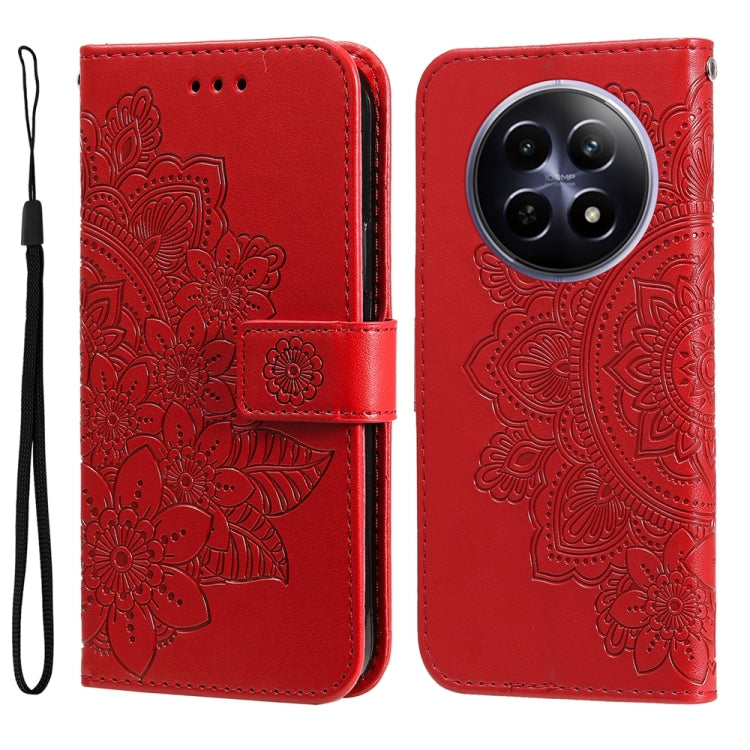 Seven-petal Flowers Embossing Leather Phone Case, For Realme 16 Pro+ 5G, For Realme 16 Pro 5G, For Realme 15x 5G India / Realme C85 5G, For Realme C85 Pro 4G, For Realme 15T 5G, For Realme Narzo 80 Lite 4G / C71 India, For Realme 15 5G / Realme 15 Pro ...