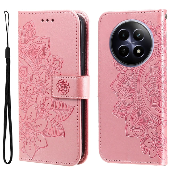 Seven-petal Flowers Embossing Leather Phone Case, For Realme 16 Pro+ 5G, For Realme 16 Pro 5G, For Realme 15x 5G India / Realme C85 5G, For Realme C85 Pro 4G, For Realme 15T 5G, For Realme Narzo 80 Lite 4G / C71 India, For Realme 15 5G / Realme 15 Pro ...