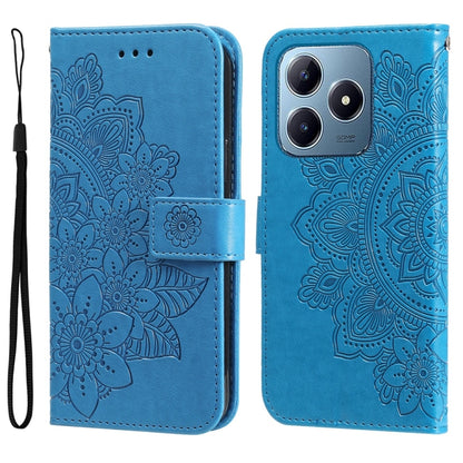 Seven-petal Flowers Embossing Leather Phone Case, For Realme 16 Pro+ 5G, For Realme 16 Pro 5G, For Realme 15x 5G India / Realme C85 5G, For Realme C85 Pro 4G, For Realme 15T 5G, For Realme Narzo 80 Lite 4G / C71 India, For Realme 15 5G / Realme 15 Pro ...