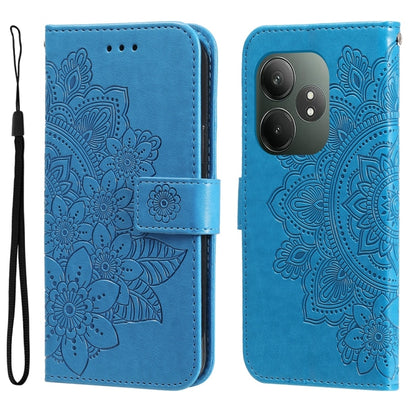 Seven-petal Flowers Embossing Leather Phone Case, For Realme 16 Pro+ 5G, For Realme 16 Pro 5G, For Realme 15x 5G India / Realme C85 5G, For Realme C85 Pro 4G, For Realme 15T 5G, For Realme Narzo 80 Lite 4G / C71 India, For Realme 15 5G / Realme 15 Pro ...