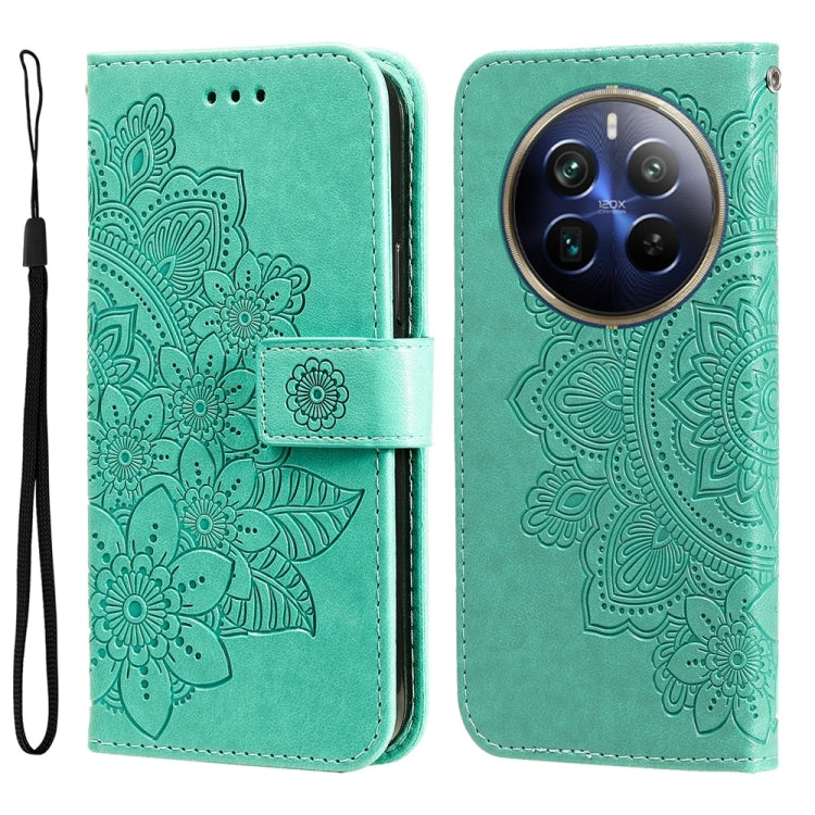 Seven-petal Flowers Embossing Leather Phone Case, For Realme 16 Pro+ 5G, For Realme 16 Pro 5G, For Realme 15x 5G India / Realme C85 5G, For Realme C85 Pro 4G, For Realme 15T 5G, For Realme Narzo 80 Lite 4G / C71 India, For Realme 15 5G / Realme 15 Pro ...