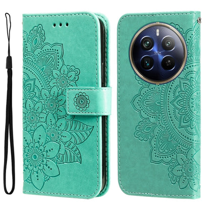 Seven-petal Flowers Embossing Leather Phone Case, For Realme 16 Pro+ 5G, For Realme 16 Pro 5G, For Realme 15x 5G India / Realme C85 5G, For Realme C85 Pro 4G, For Realme 15T 5G, For Realme Narzo 80 Lite 4G / C71 India, For Realme 15 5G / Realme 15 Pro ...